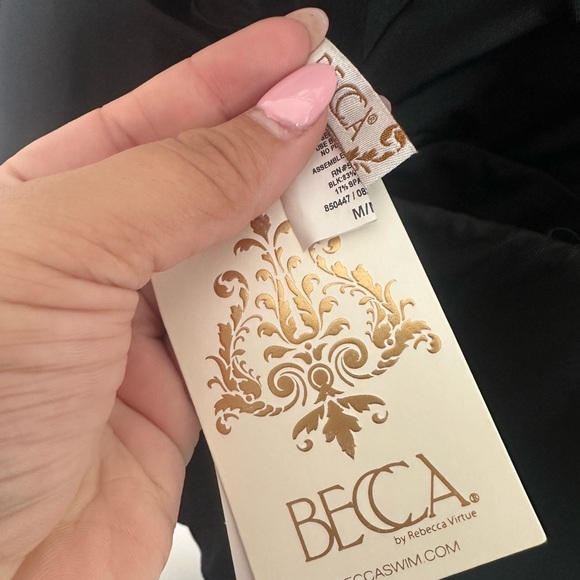 NWT BECCA  Santorini Black One-Piece Swimsuit Size Medium - Picture 7 of 8